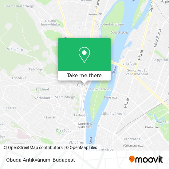 Óbuda Antikvárium map