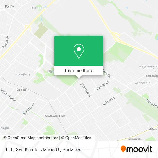 Lidl, Xvi. Kerület János U. map