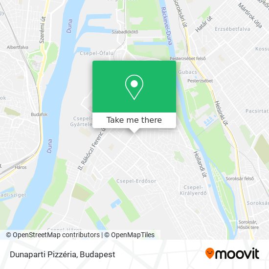 Dunaparti Pizzéria map