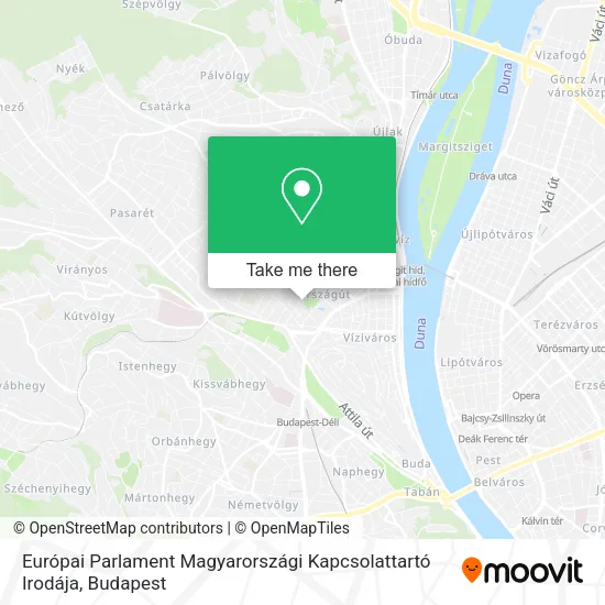 Európai Parlament Magyarországi Kapcsolattartó Irodája map