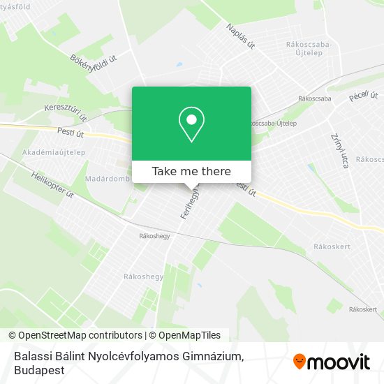 Balassi Bálint Nyolcévfolyamos Gimnázium map