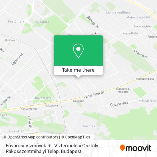 Fővárosi Vízművek Rt. Víztermelési Osztály Rákosszentmihályi Telep map