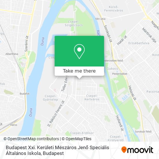 Budapest Xxi. Kerületi Mészáros Jenő Speciális Általános Iskola map