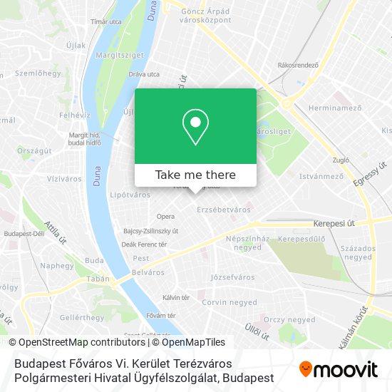 Budapest Főváros Vi. Kerület Terézváros Polgármesteri Hivatal Ügyfélszolgálat map