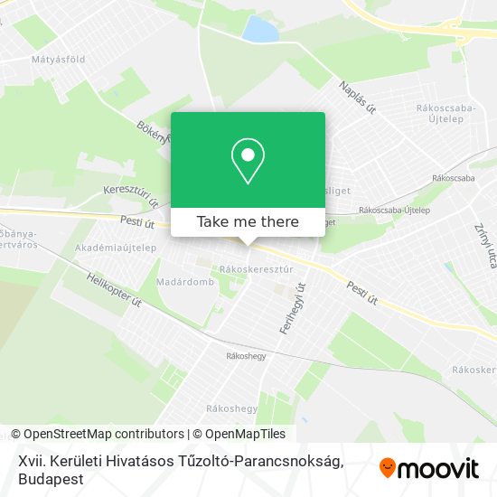 Xvii. Kerületi Hivatásos Tűzoltó-Parancsnokság map