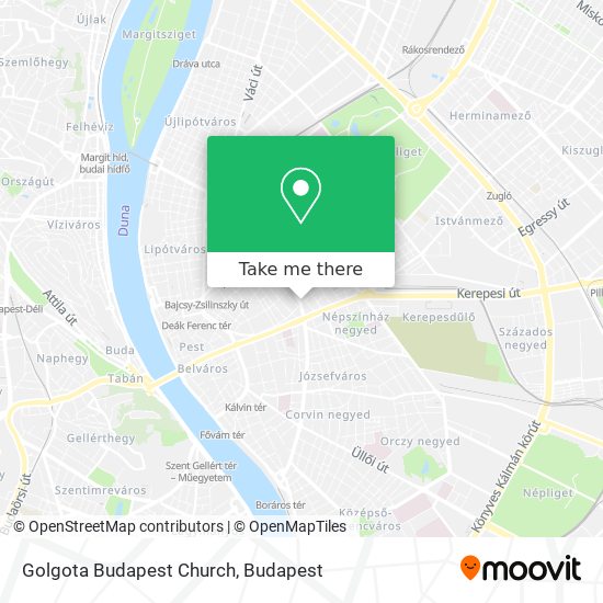 Golgota Budapest Church map