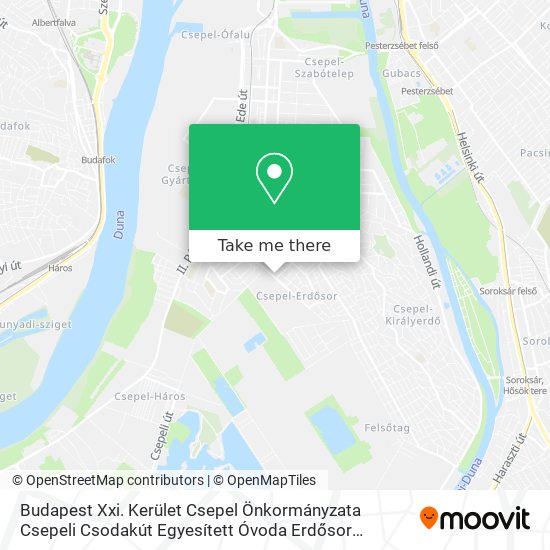 Budapest Xxi. Kerület Csepel Önkormányzata Csepeli Csodakút Egyesített Óvoda Erdősor Tagóvodája map