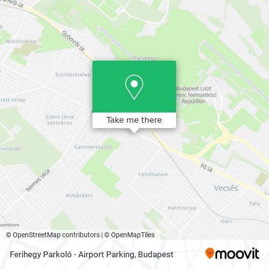Ferihegy Parkoló - Airport Parking map