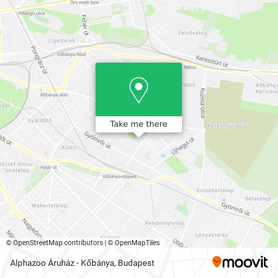 Alphazoo Áruház - Kőbánya map