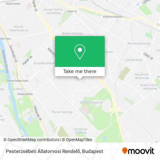 Pesterzsébeti Állatorvosi Rendelő map