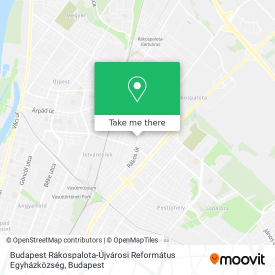 Budapest Rákospalota-Újvárosi Református Egyházközség map