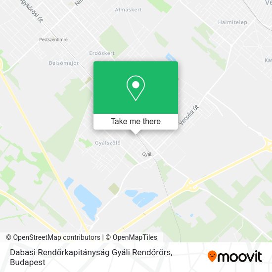 Dabasi Rendőrkapitányság Gyáli Rendőrőrs map