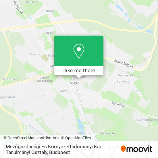 Mezőgazdasűgi És Környezettudományi Kar Tanulmányi Osztály map