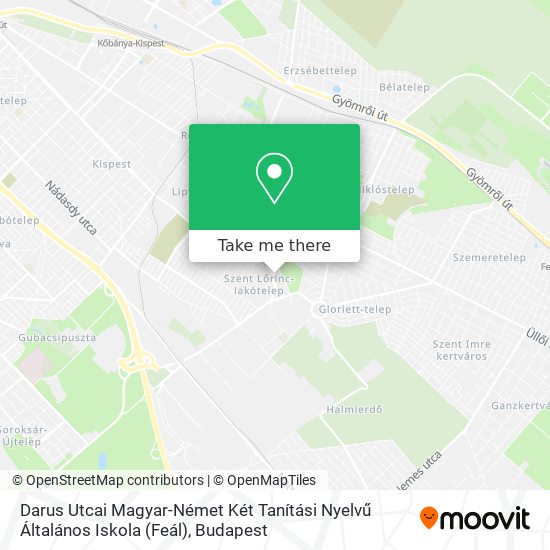Darus Utcai Magyar-Német Két Tanítási Nyelvű Általános Iskola (Feál) map