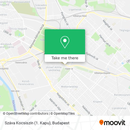 Száva Kocsiszín (1. Kapu) map