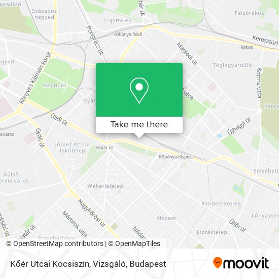 Kőér Utcai Kocsiszín, Vizsgáló map