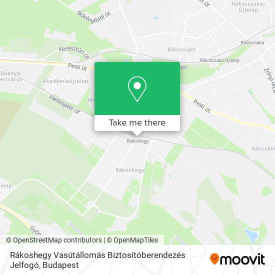 Rákoshegy Vasútállomás Biztosítóberendezés Jelfogó map