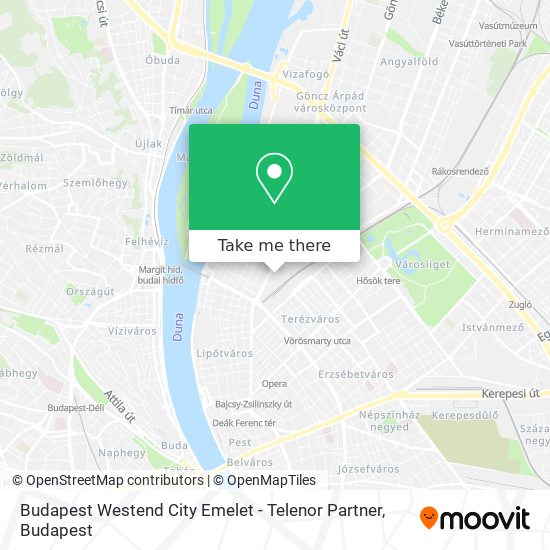 Budapest Westend City Emelet - Telenor Partner map