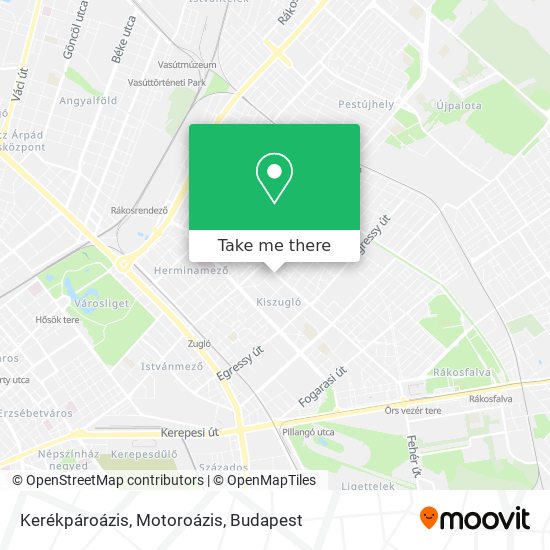 Kerékpároázis, Motoroázis map