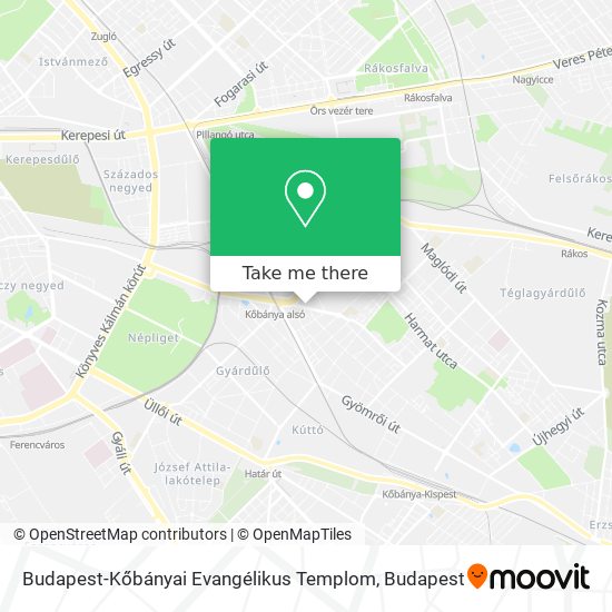 Budapest-Kőbányai Evangélikus Templom map