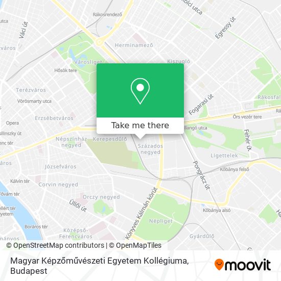 Magyar Képzőművészeti Egyetem Kollégiuma map