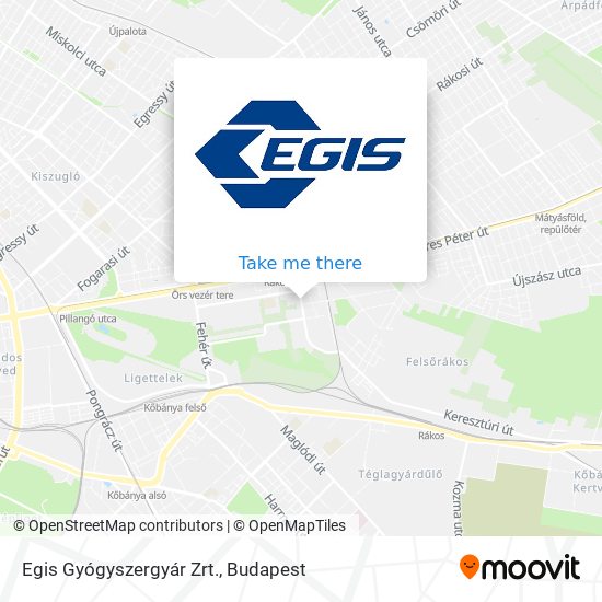 Egis Gyógyszergyár Zrt. map
