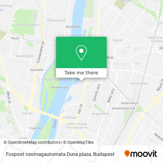 Foxpost csomagautomata Duna plaza map