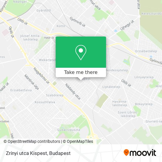 Zrínyi utca Kispest map