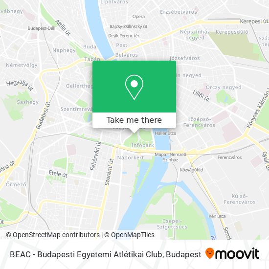 BEAC - Budapesti Egyetemi Atlétikai Club map