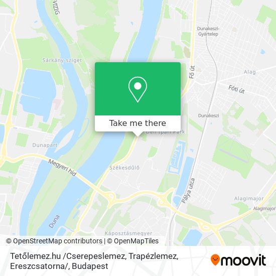Tetőlemez.hu /Cserepeslemez, Trapézlemez, Ereszcsatorna/ map