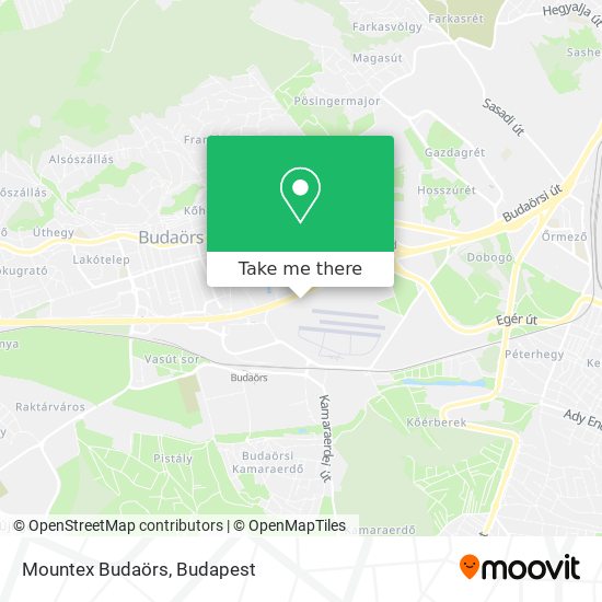Mountex Budaörs map
