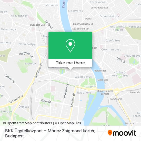 BKK Ügyfélközpont – Móricz Zsigmond körtér map