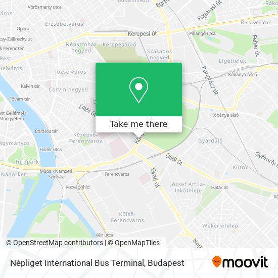 Népliget International Bus Terminal map