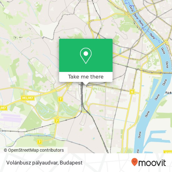 Volánbusz pályaudvar map