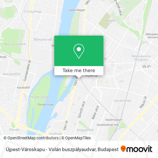Újpest-Városkapu - Volán buszpályaudvar map