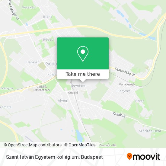Szent István Egyetem kollégium map