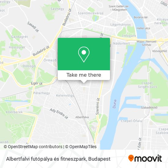 Albertfalvi futópálya és fitneszpark map