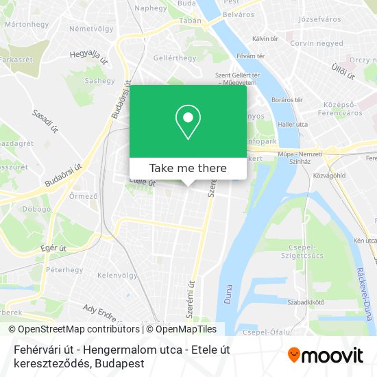 Fehérvári út - Hengermalom utca - Etele út kereszteződés map