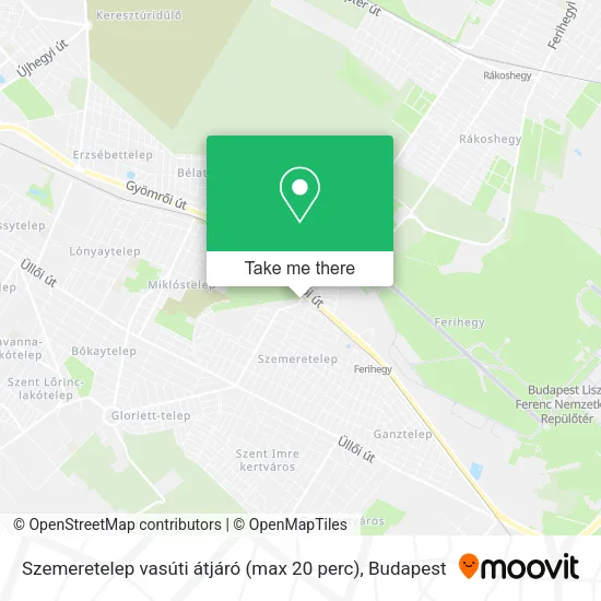 Szemeretelep vasúti átjáró (max 20 perc) map