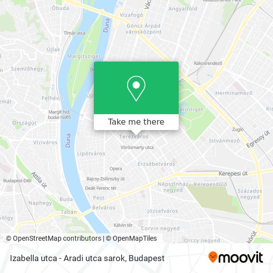 Izabella utca - Aradi utca sarok map