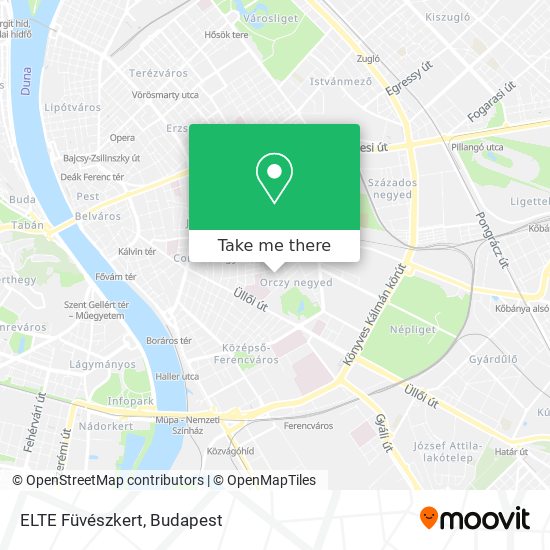 ELTE Füvészkert map