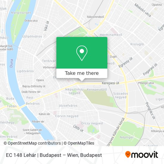 EC 148 Lehár | Budapest – Wien map