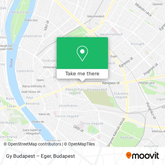 Gy Budapest – Eger map