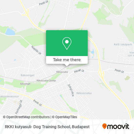 RKKI kutyasuli- Dog Training School map