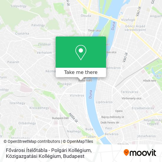 Fővárosi Ítélőtábla - Polgári Kollégium, Közigazgatási Kollégium map