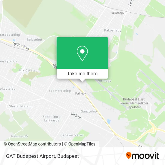 GAT Budapest Airport map