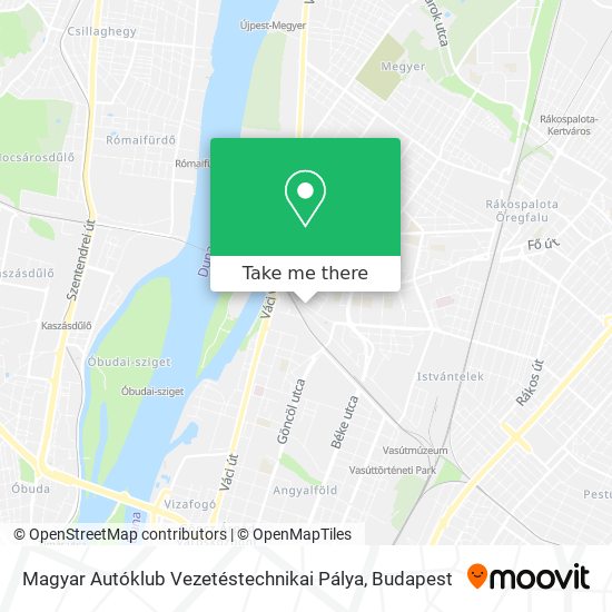 Magyar Autóklub Vezetéstechnikai Pálya map