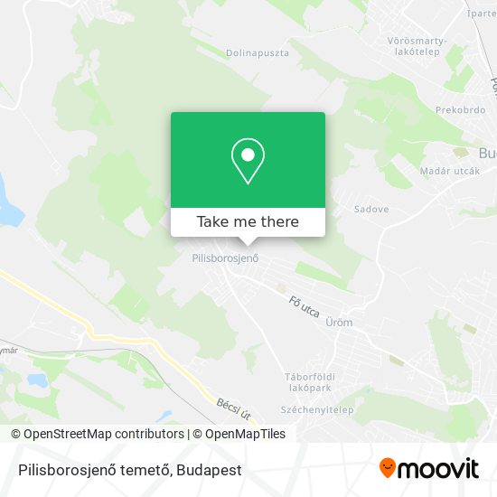 Pilisborosjenő temető map