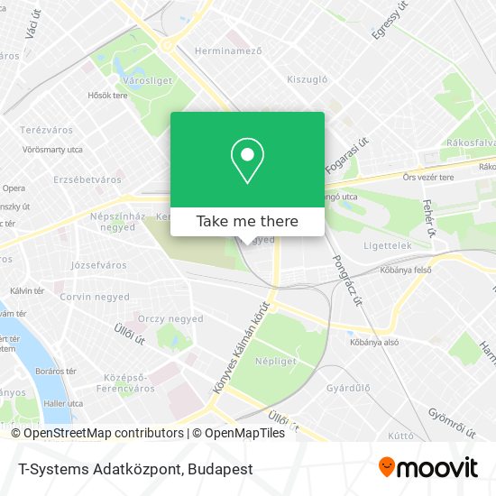 T-Systems Adatközpont map