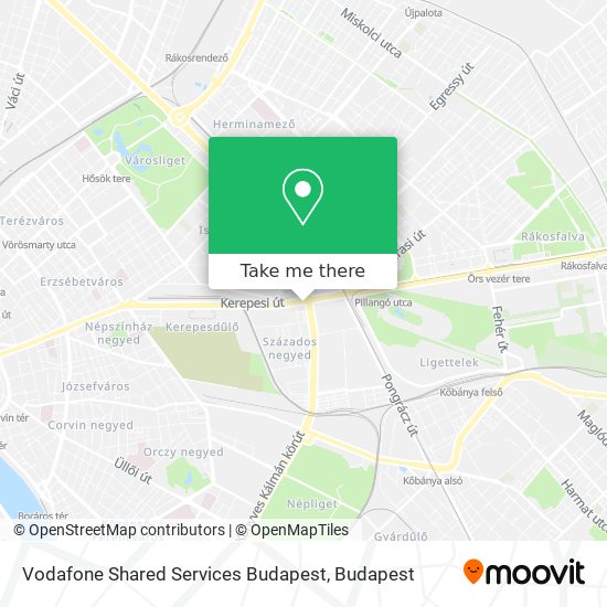 Vodafone Shared Services Budapest map